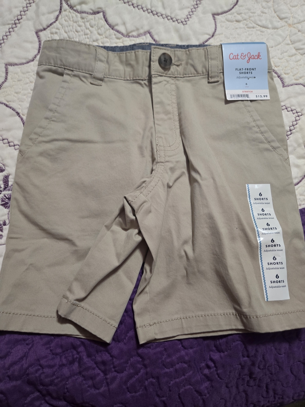 Cat & Jack Boys Tan Flat-Front Shorts